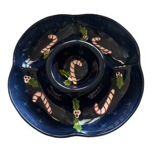 THE CELLAR Vintage Christmas Twilight Collection Chip and Dip Bowl